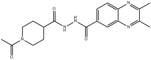 N'-[(1-ACETYL-4-PIPERIDINYL)CARBONYL]-2,3-DIMETHYL-6-QUINOXALINECARBOHYDRAZIDE Struktur