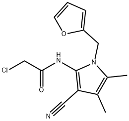 2-CHLORO-N-[3-CYANO-1-(2-FURYLMETHYL)-4,5-DIMETHYL-1H-PYRROL-2-YL]ACETAMIDE Struktur