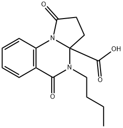 4-BUTYL-1,5-DIOXO-2,3,4,5-TETRAHYDROPYRROLO[1,2-A]QUINAZOLINE-3A(1H)-CARBOXYLIC ACID Struktur