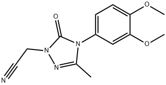 2-[4-(3,4-DIMETHOXYPHENYL)-3-METHYL-5-OXO-4,5-DIHYDRO-1H-1,2,4-TRIAZOL-1-YL]ACETONITRILE Struktur