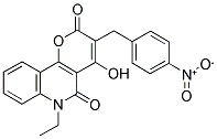 6-ETHYL-4-HYDROXY-3-(4-NITROBENZYL)-2H-PYRANO[3,2-C]QUINOLINE-2,5(6H)-DIONE Struktur