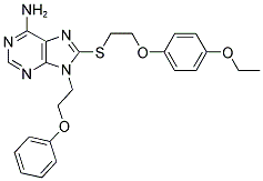 8-[2-(4-ETHOXY-PHENOXY)-ETHYLSULFANYL]-9-(2-PHENOXY-ETHYL)-9H-PURIN-6-YLAMINE Struktur