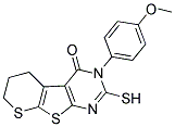 2-MERCAPTO-3-(4-METHOXYPHENYL)-6,7-DIHYDRO-5H-THIOPYRANO[3',2':4,5]THIENO[2,3-D]PYRIMIDIN-4(3H)-ONE Struktur