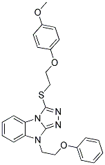 3-[2-(4-METHOXY-PHENOXY)-ETHYLSULFANYL]-9-(2-PHENOXY-ETHYL)-9H-BENZO[4,5]IMIDAZO[2,1-C][1,2,4]TRIAZOLE Struktur