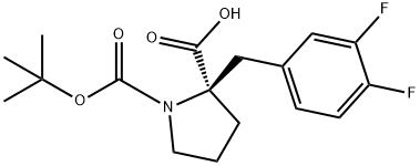 BOC-(R)-ALPHA-(3,4-DIFLUOROBENZYL)-PROLINE Struktur