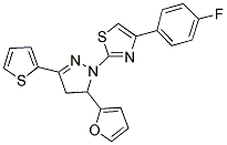 4-(4-FLUOROPHENYL)-2-[5-(2-FURYL)-3-THIEN-2-YL-4,5-DIHYDRO-1H-PYRAZOL-1-YL]-1,3-THIAZOLE Struktur