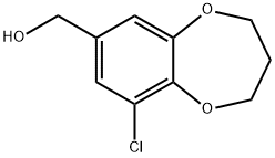 (9-CHLORO-3,4-DIHYDRO-2H-1,5-BENZODIOXEPIN-7-YL)METHANOL Struktur