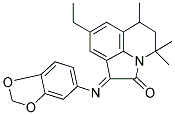 (E)-1-(BENZO[D][1,3]DIOXOL-5-YLIMINO)-8-ETHYL-4,4,6-TRIMETHYL-5,6-DIHYDRO-1H-PYRROLO[3,2,1-IJ]QUINOLIN-2(4H)-ONE Struktur