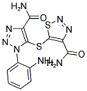 5-{[4-(AMINOCARBONYL)-1-(2-AMINOPHENYL)-1H-1,2,3-TRIAZOL-5-YL]THIO}-1,2,3-THIADIAZOLE-4-CARBOXAMIDE Struktur