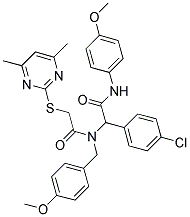 2-(4-CHLOROPHENYL)-2-(2-(4,6-DIMETHYLPYRIMIDIN-2-YLTHIO)-N-(4-METHOXYBENZYL)ACETAMIDO)-N-(4-METHOXYPHENYL)ACETAMIDE Struktur