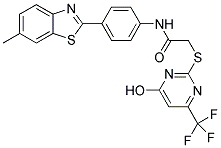 2-{[4-HYDROXY-6-(TRIFLUOROMETHYL)PYRIMIDIN-2-YL]THIO}-N-[4-(6-METHYL-1,3-BENZOTHIAZOL-2-YL)PHENYL]ACETAMIDE Struktur