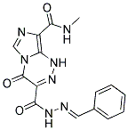 3-{[(2E)-2-BENZYLIDENEHYDRAZINO]CARBONYL}-N-METHYL-4-OXO-1,4-DIHYDROIMIDAZO[5,1-C][1,2,4]TRIAZINE-8-CARBOXAMIDE Struktur