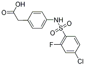 (4-[[(4-CHLORO-2-FLUOROPHENYL)SULFONYL]AMINO]PHENYL)ACETIC ACID Struktur