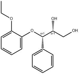 (2RS,3RS)-3-(2-ETHOXYPHENOXY)-1,2-DIHYDROXY-3-PHENYLPROPANE Struktur