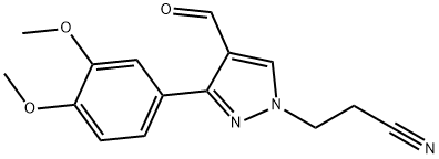 3-[3-(3,4-DIMETHOXYPHENYL)-4-FORMYL-1H-PYRAZOL-1-YL]PROPANENITRILE Struktur