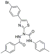 1-(4-(4-BROMOPHENYL)THIAZOL-2-YL)-2-(4-METHYLBENZOYL)-N-P-TOLYLHYDRAZINECARBOXAMIDE Struktur