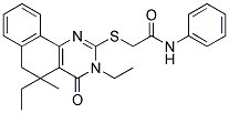 2-[(3,5-DIETHYL-5-METHYL-4-OXO-3,4,5,6-TETRAHYDROBENZO[H]QUINAZOLIN-2-YL)SULFANYL]-N-PHENYLACETAMIDE Struktur