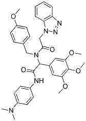 2-(2-(1H-BENZO[D][1,2,3]TRIAZOL-1-YL)-N-(4-METHOXYBENZYL)ACETAMIDO)-N-(4-(DIMETHYLAMINO)PHENYL)-2-(3,4,5-TRIMETHOXYPHENYL)ACETAMIDE Struktur