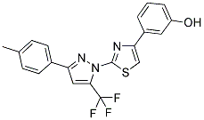 3-{2-[3-(4-METHYLPHENYL)-5-(TRIFLUOROMETHYL)-1H-PYRAZOL-1-YL]-1,3-THIAZOL-4-YL}PHENOL Struktur