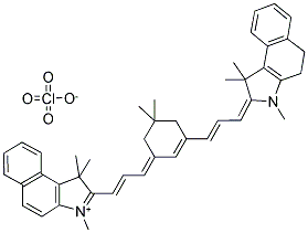 2-((E)-3-(5,5-DIMETHYL-3-[(E)-3-(1,1,3-TRIMETHYL-1,3,4,5-TETRAHYDRO-2H-BENZO[E]INDOL-2-YLIDENE)-1-PROPENYL]-2-CYCLOHEXEN-1-YLIDENE)-1-PROPENYL)-1,1,3-TRIMETHYL-1H-BENZO[E]INDOLIUM PERCHLORATE Struktur