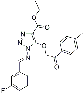 ETHYL 1-{[(1E)-(3-FLUOROPHENYL)METHYLENE]AMINO}-5-[2-(4-METHYLPHENYL)-2-OXOETHOXY]-1H-1,2,3-TRIAZOLE-4-CARBOXYLATE Struktur