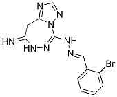 2-BROMOBENZALDEHYDE (8-IMINO-8,9-DIHYDRO-7H-[1,2,4]TRIAZOLO[1,5-D][1,2,4]TRIAZEPIN-5-YL)HYDRAZONE Struktur