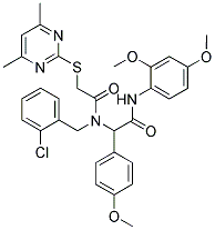 N-(2-CHLOROBENZYL)-N-(2-(2,4-DIMETHOXYPHENYLAMINO)-1-(4-METHOXYPHENYL)-2-OXOETHYL)-2-(4,6-DIMETHYLPYRIMIDIN-2-YLTHIO)ACETAMIDE Struktur