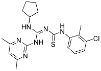 (Z)-1-(3-CHLORO-2-METHYLPHENYL)-3-((CYCLOPENTYLAMINO)(4,6-DIMETHYLPYRIMIDIN-2-YLAMINO)METHYLENE)THIOUREA Struktur