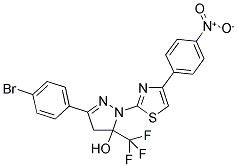 3-(4-BROMOPHENYL)-1-[4-(4-NITROPHENYL)-1,3-THIAZOL-2-YL]-5-(TRIFLUOROMETHYL)-4,5-DIHYDRO-1H-PYRAZOL-5-OL Struktur