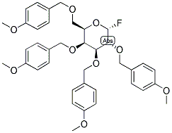 FLUORO 2,3,4,6-TETRA-O-(4-METHOXYBENZYL)-ALPHA-D-GALACTOPYRANOSIDE Struktur