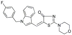 (5E)-5-{[1-(4-FLUOROBENZYL)-1H-INDOL-3-YL]METHYLENE}-2-MORPHOLIN-4-YL-1,3-THIAZOL-4(5H)-ONE Struktur