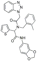 2-(2-(1H-BENZO[D][1,2,3]TRIAZOL-1-YL)-N-(2-METHYLBENZYL)ACETAMIDO)-N-(BENZO[D][1,3]DIOXOL-5-YL)-2-(THIOPHEN-2-YL)ACETAMIDE Struktur