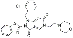 2-(BENZO[D]THIAZOL-2-YL)-1-(2-CHLOROBENZYL)-4-METHYL-5-(2-MORPHOLINOETHYL)-1,2-DIHYDRO-5H-PYRAZOLO[4,3-C]PYRIDINE-3,6-DIONE Struktur