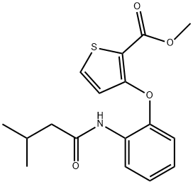 METHYL 3-(2-[(3-METHYLBUTANOYL)AMINO]PHENOXY)-2-THIOPHENECARBOXYLATE Struktur