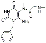 N-(6-AMINO-1-BENZYL-2,4-DIOXO-1,2,3,4-TETRAHYDROPYRIMIDIN-5-YL)-N-METHYL-2-(METHYLAMINO)ACETAMIDE Struktur