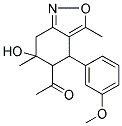 1-[6-HYDROXY-4-(3-METHOXYPHENYL)-3,6-DIMETHYL-4,5,6,7-TETRAHYDRO-2,1-BENZISOXAZOL-5-YL]ETHANONE Struktur