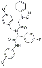 2-(2-(1H-BENZO[D][1,2,3]TRIAZOL-1-YL)-N-(4-METHOXYBENZYL)ACETAMIDO)-2-(4-FLUOROPHENYL)-N-(4-METHOXYPHENYL)ACETAMIDE Struktur