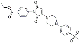 ETHYL 4-(3-{4-[4-(METHYLSULFONYL)PHENYL]-1-PIPERAZINYL}-2,5-DIOXO-2,5-DIHYDRO-1H-PYRROL-1-YL)BENZOATE Struktur