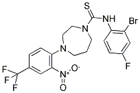 N-(2-BROMO-4-FLUOROPHENYL)-4-[2-NITRO-4-(TRIFLUOROMETHYL)PHENYL]-1,4-DIAZEPANE-1-CARBOTHIOAMIDE Struktur