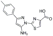 2-[5-AMINO-3-(4-METHYLPHENYL)-1H-PYRAZOL-1-YL]-1,3-THIAZOLE-4-CARBOXYLIC ACID Struktur