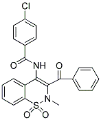 N-(3-BENZOYL-2-METHYL-1,1-DIOXIDO-2H-1,2-BENZOTHIAZIN-4-YL)-4-CHLOROBENZAMIDE Struktur