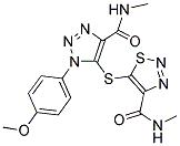 5-({1-(4-METHOXYPHENYL)-4-[(METHYLAMINO)CARBONYL]-1H-1,2,3-TRIAZOL-5-YL}THIO)-N-METHYL-1,2,3-THIADIAZOLE-4-CARBOXAMIDE Struktur