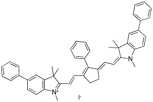 1,3,3-TRIMETHYL-5-PHENYL-2-((E)-2-(2-PHENYL-3-[(E)-2-(1,3,3-TRIMETHYL-5-PHENYL-1,3-DIHYDRO-2H-INDOL-2-YLIDENE)ETHYLIDENE]-1-CYCLOPENTEN-1-YL)ETHENYL)-3H-INDOLIUM IODIDE Struktur