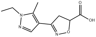 3-(1-ETHYL-5-METHYL-1H-PYRAZOL-4-YL)-4,5-DIHYDRO-ISOXAZOLE-5-CARBOXYLIC ACID Struktur