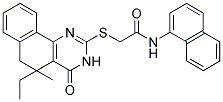 2-[(5-ETHYL-5-METHYL-4-OXO-3,4,5,6-TETRAHYDROBENZO[H]QUINAZOLIN-2-YL)SULFANYL]-N-(1-NAPHTHYL)ACETAMIDE Struktur