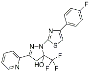 1-[4-(4-FLUOROPHENYL)-1,3-THIAZOL-2-YL]-3-PYRIDIN-2-YL-5-(TRIFLUOROMETHYL)-4,5-DIHYDRO-1H-PYRAZOL-5-OL Struktur