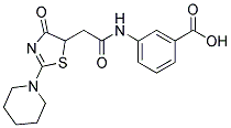 3-[[(4-OXO-2-PIPERIDIN-1-YL-4,5-DIHYDRO-1,3-THIAZOL-5-YL)ACETYL]AMINO]BENZOIC ACID Struktur