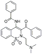 N-{3-BENZOYL-2-[2-(DIMETHYLAMINO)ETHYL]-1,1-DIOXO-1,2-DIHYDRO-1LAMBDA~6~,2-BENZOTHIAZIN-4-YL}BENZAMIDE Struktur