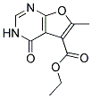 6-METHYL-4-OXO-3,4-DIHYDRO-FURO[2,3-D]PYRIMIDINE-5-CARBOXYLIC ACID ETHYL ESTER Struktur