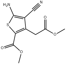 METHYL 5-AMINO-4-CYANO-3-(2-METHOXY-2-OXOETHYL)THIOPHENE-2-CARBOXYLATE Struktur